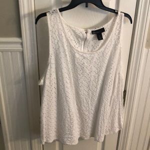 Lane Bryant white eyelet top